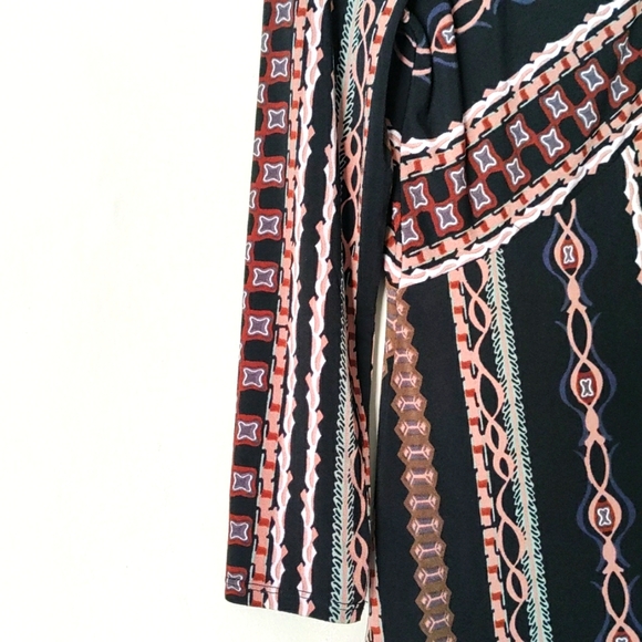 Free People Stella Knit Mock Neck Printed Long Sleeve Mini Dress Size M - Picture 5 of 9